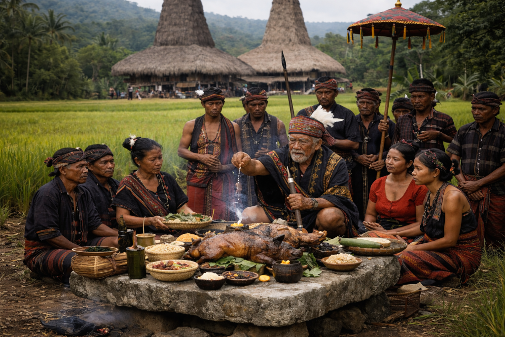 Prosesi Upacara Adat Zairo di Sumba Barat, Nusa Tenggara Timur