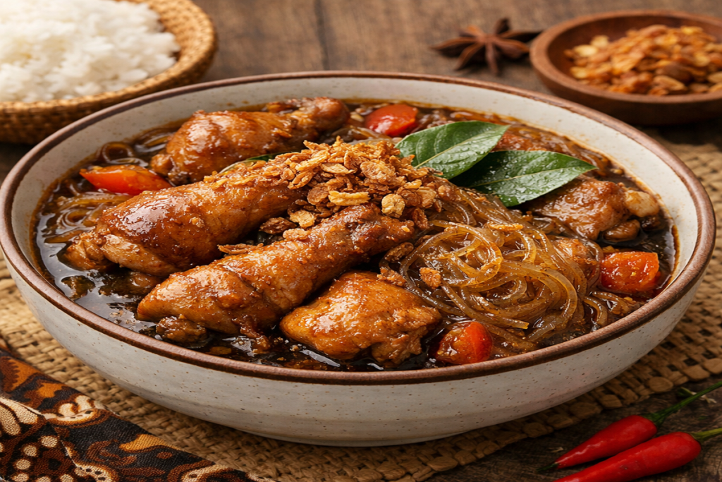 Semur ayam dengan soun sebagai hidangan kuliner tradisional