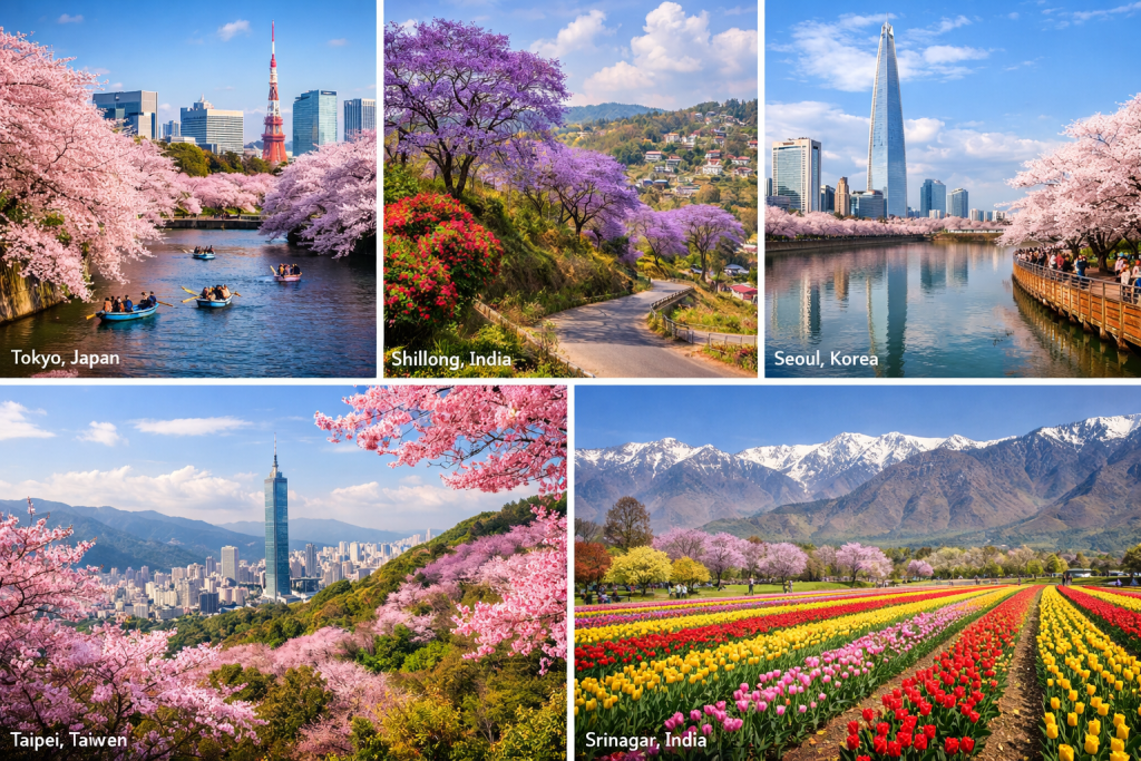 Keindahan destinasi wisata musim semi di Asia