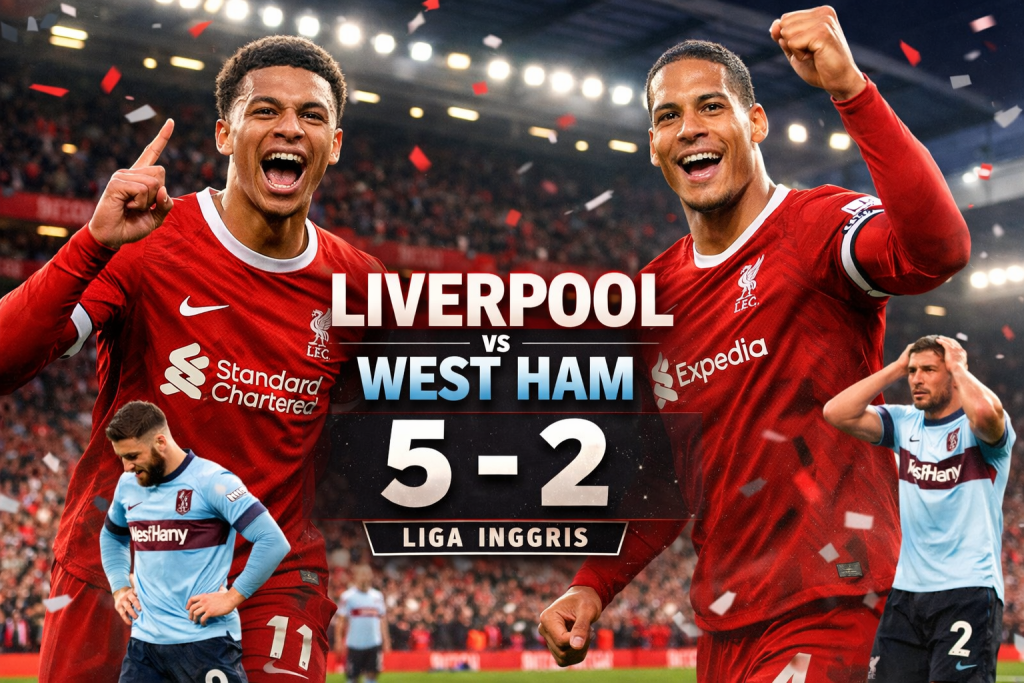 Liverpool kalahkan West Ham 5-2 di Anfield