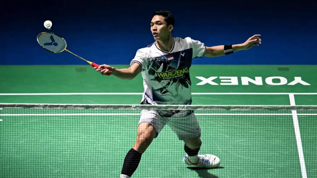 Jonatan Christie saat berlaga di Kejuaraan Dunia Bulu Tangkis 2026